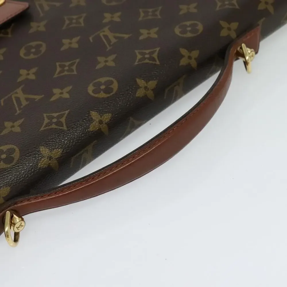 Louis Vuitton Monogram Porte Documents Bandouliere Business Bag Brown